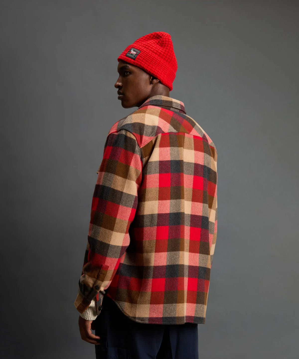 Red Grey Check